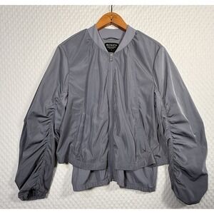 Athleta Wayfarer Bomber Hiking Jacket Coat Women L Blue/Gray Zip Whimsigoth Gym